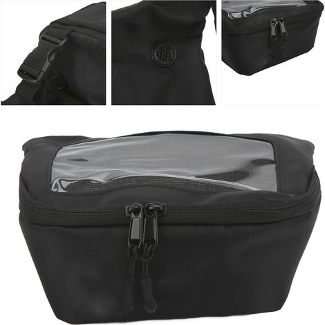 Sacoche de guidon moto, sacoche avant, rangement pour téléphone, sac à dos en nylon, étanche avec écran tactile transparent, pour motos (1/5)