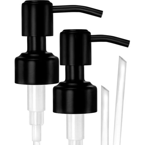 2 Distributeur de savon,Acier inoxydable 304,Bouche régulière,Noir satiné,Salle de bain (1/5)