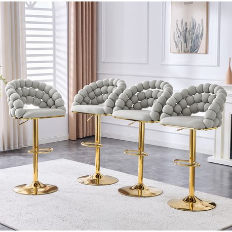 Chaise salle a manger réglable velours gris lot de 2 OKMYHOME (1/5)