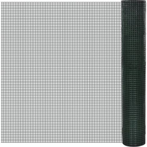 Grillage galvanisé – 10 x 1 m – Maille 19 x 19 mm – Vert – Volière et poulailler (1/5)