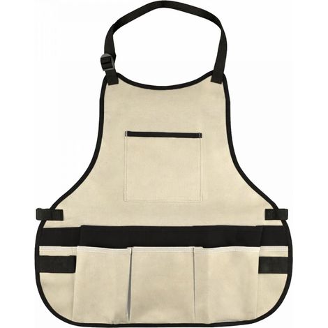 Tablier de travail, jardinage, bricolage, taille réglable, 14 poches - Tissu Oxford - Beige - Linxor