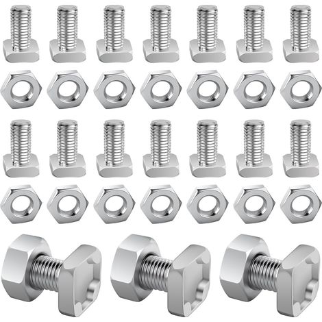 100-Pack Greenhouse Bolts and Nuts, Aluminum Square Head Bolts and Nuts, Repair Kit Parts for Greenhouse and Garden Fixing