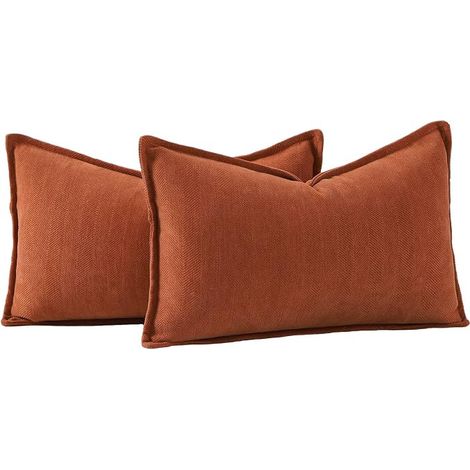 Housses de Coussin en Chenille Texturée pour canapé Chambre Rouille 40 x 60 cm (1/5)