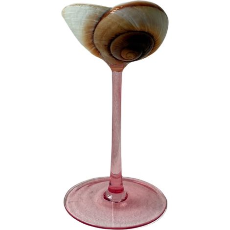 Verre à vin à pied en coquillage naturel, verre artistique en coquillage irrégulier, décoration intérieure.
