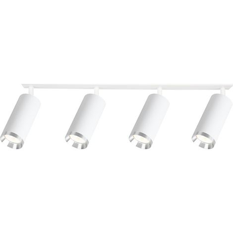 Lámpara de techo moderna con tira blanca, focos móviles, elementos cromados, 4xGU10 10W MICA Milagro (1/5)