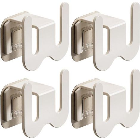 Lot de 4 porte-chaussures muraux suspendus, rangement sans perçage pour chaussures et pantoufles, adaptés aux espaces étroits, placards, salle de bain et cuisine, blanc (1/5)