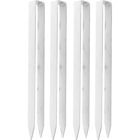 Lot de 4 piquets en acier inutoxydable formes en U pour arc à rosiers, fixation sol stable, tente, toile paillis, tuyau arrosage, clôture (1/5)