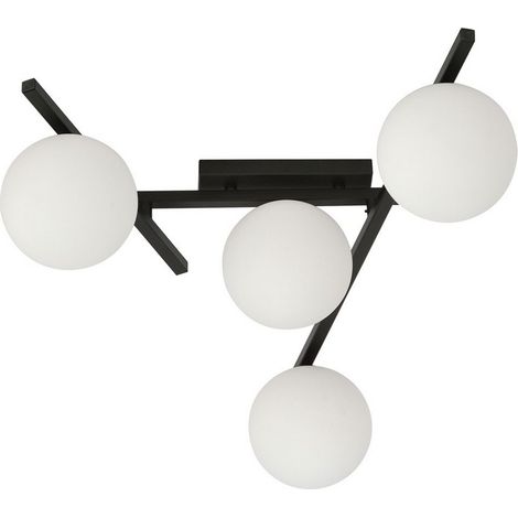 Lampada a Soffitto Smart, Acciaio verniciato a polvere, Vetro, Nero, Bianco, 63x25x50 cm (1/5)