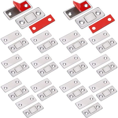 Set di 14 chiusure magnetiche per armadi Jiayi, ultra sottili, con adesivi magnetici per porte scorrevoli, cassetti e chiusure per finestre. Magneti potenti per mobili, porte scorrevoli, cassetti e ar