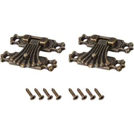 Bascule Loquet Verrouillage (37mm x 27mm) 2pcs, Zinc Alliage Moraillon Loquets - pour Armoires Boîtes Valises, Bronze Ton (1/5)