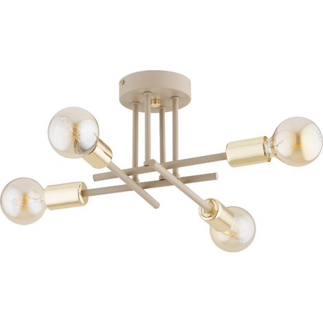 Plafonnier beige doré bras croisés 4xE27 Dakar Alfa (1/2)