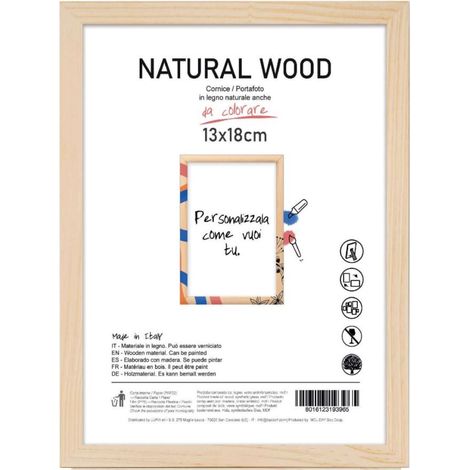 Cornice Portafoto da Appoggio Natural Wood con Piede 13 x 18 cm