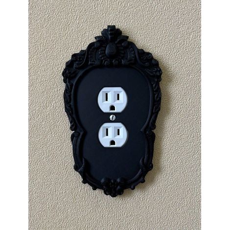 1 plaque de couverture d'interrupteur style gothique victorien, installation facile, sans piles, décoration murale pour éclairage domestique, thème effrayant pour Halloween et décoration de pièce (1/5)