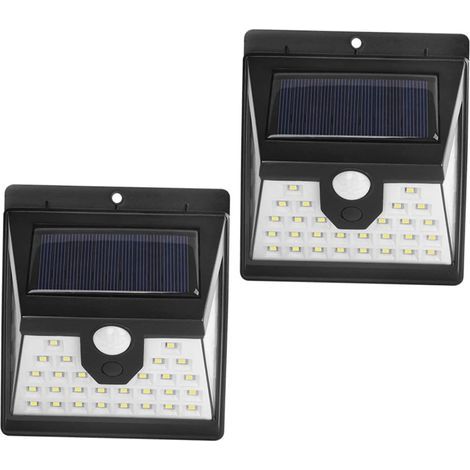 2 pièces lampes solaires murales à détection de mouvement éclairage extérieur LED pour Jardin et Cour Solaire Installation Facile (1/4)
