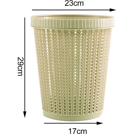 Ausziehbarer Mülleimer mit integriertem Beutel, Rattan-Imitat, grünes Design, 1 Stück, groß (1/5)