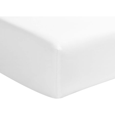 Drap housse blanc 100% coton biologique bonnet 40 cm 160x200 cm (1/2)