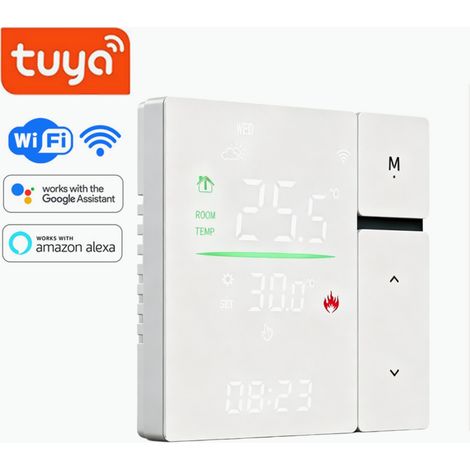 Thermostat WiFi Tuya SDM5-3A pour chauffage eau et sol électrique, contrôle vocal Alexa/Google