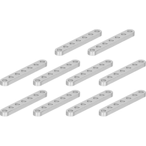 10 supports droits plats de fixation en aluminium 4 x 8 mm pour équipements d'ingénierie robotique 3102-0007-0056 (1/5)