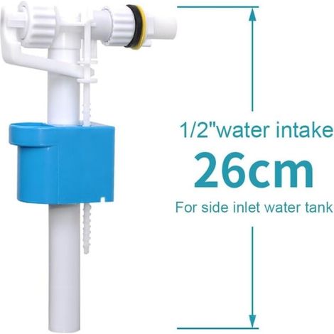 Plastique G1/2 Chasse d'eau entrée latérale Valve de remplissage d'arrivée, pièces de rechange de toilettes - 26 cm