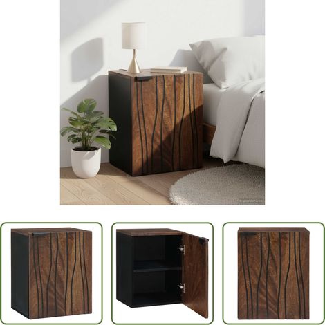 vidaXL Meuble de salle de bain - Meuble de Lavabo de Salle de Bain Noyer 38 x 33,5 x 48 cm (1/5)