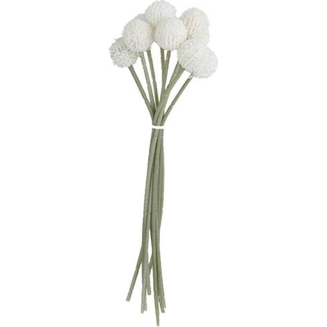 1 pièce Fleurs artificielles en forme de boule de gui, compositions florales d'intérieur et d'extérieur pour la maison, les fête et la décoration(blanc) (1/5)