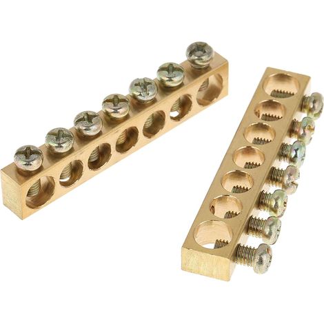 Bornier de Terre en Laiton, 10 Pièces, Connecteur à Vis 7 Trous, Barrette de Distribution Électrique (1/5)