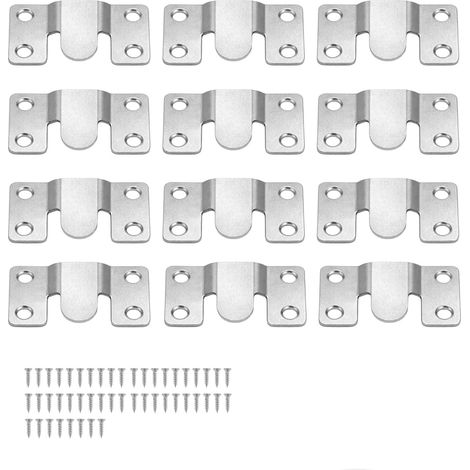 24PCS (12 Paires) Crochets de Suspension Encastrés, Fixations pour Cadres en Acier Inoxydable, Fixation Cadre Murale Encastrée, Accroche Cadre, Pour Cadre, Miroir, Tête de Lit et Meuble (1/5)