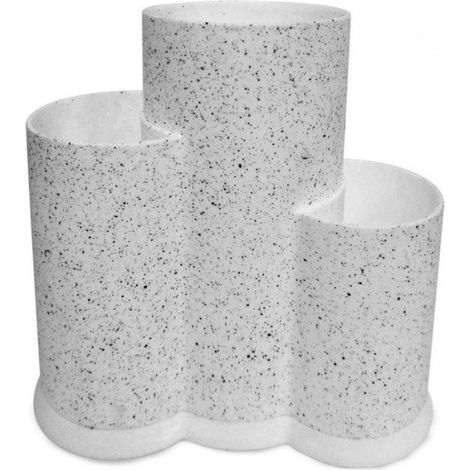 Bloc Porte-Couteaux - Universel 3 en 1 - Plastique Blanc - Pour Cuisine Maison ou Professionnelle - 1 Pièce (1/3)