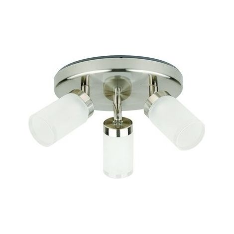 Plafonnier 3 spots LED 3x4.6W orientable 3000K patère Ø 150mm métal + verre 230lm 230V grand angle IP20 DEER Light Topps LT22337