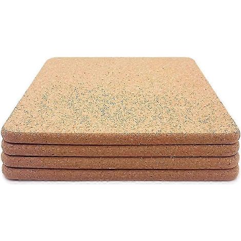 Dessous de plat carré en liège épais haute densité pour plats chauds, 20 cm (8 pouces), résistant à la chaleur, multifonctionnel. (1/4)