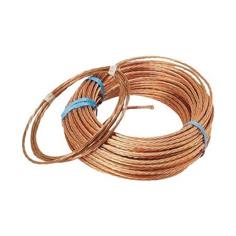 Finish – Cablette de cuivre 25 mm² à la coupe – Fil de terre cuivre pour mise à terre circuits électriques – Vendu au mètre