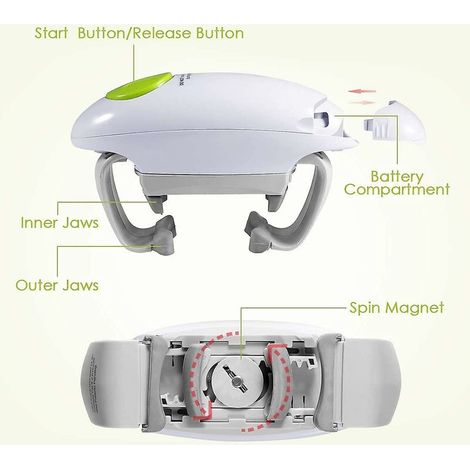 Ouvre-boîte électrique, ouvre-boîte automatique pour restaurants, idéal pour les personnes âgées souffrant d'arthrite ou de faiblesse des mains, ouvre-bouteille mains libres (1/4)