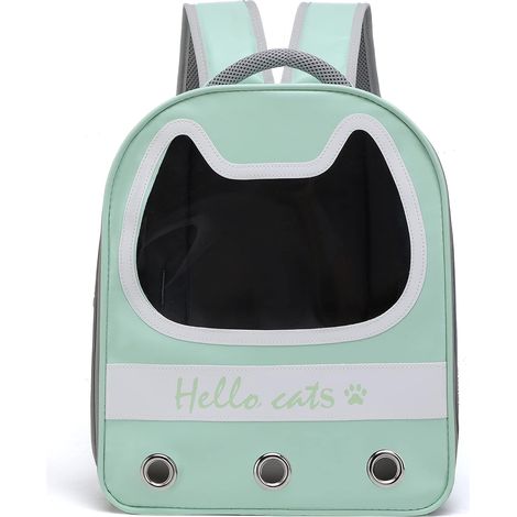 JSSEVN - Pet Space Capsule Backpack for Small to Medium Cats, Puppies, and Dogs, Transparent, Breathable, Heat-Resistant Carrier for Travel, Hiking, and Camping (Green)