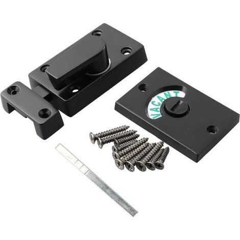 Cerradura con indicador negro, cerradura de puerta para baño y aseo, tapa de aleación de zinc, luces LED de ocupación (1/4)