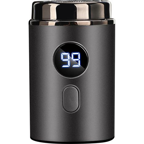 Mini rasoio elettrico, ricaricabile, completamente lavabile, portatile, ideale per i viaggi, per uomo, con porta di ricarica Type-C, colore grigio. (1/5)