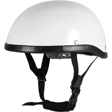 1 casque de moto demi-jet blanc, style vintage, ABS respirant, pour homme, usage vélo électrique et deux-roues (1/5)