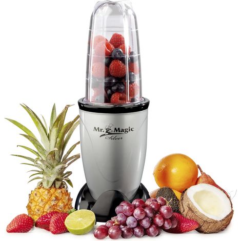 GOURMETmaxx Smoothie Maker incl. Tazza To-Go  Mini frullatore con 8 programmi, senza BPA  Tazza lavabile in lavastoviglie e a prova di perdite  400 Watt [Edizione argento]