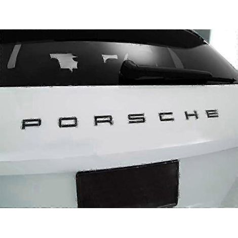 Insigne de coffre arrière Porsche noir brillant avec lettrage pour 911 Carrera Cayenne Turbo GT3 et dos adhésif.