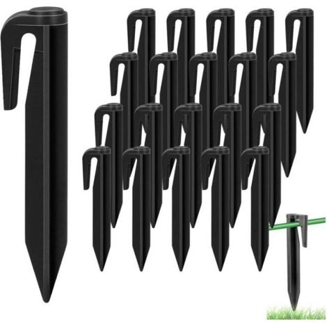 Piquets de Terre pour Robot Tondeuse,Crochet pelouse Clous Câble,Piquet Fil Robot Tondeuse,Sardines de Fixation pour à Gazon, (1/4)