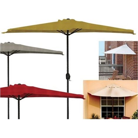 OMBRELLONE MEZZALUNA DA MURO IN ALLUMINIO COLORE GIALLO 300 X 150 X H 250 CM