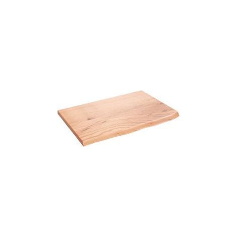 Étagère murale marron clair 60x40x2 bois chêne massif traité (1/5)