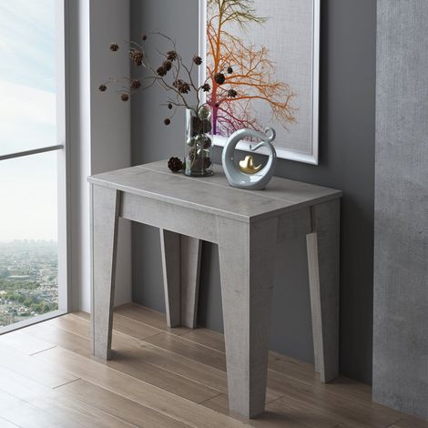 Consolle Allungabile Gizio, Allungabile, 12 Posti, Meccanismo Estensione Allunghe Centrali, 305.6x90x75.2h cm Grigio Cemento (1/5)