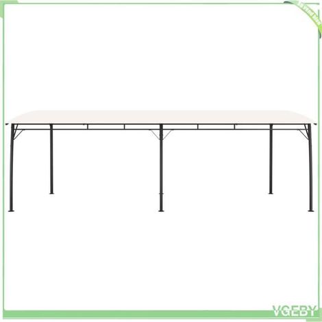 Auvent pare-soleil de jardin - FAFEICY - 47977 - 6 x 3 x 2,55 m - crème - toit ouvrant en tissu (1/5)