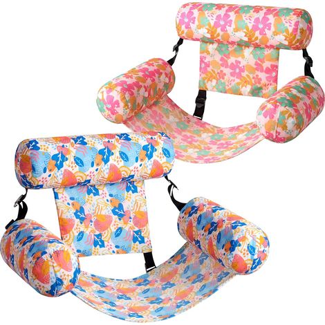 Bouées Gonflables pour Adultes, Lot de 2 Chaises Longues Flottantes, Piscine Gonflables pour Adultes, Chaise Flottante pour Fêtes, Été, Plage, Lac, Aquatique