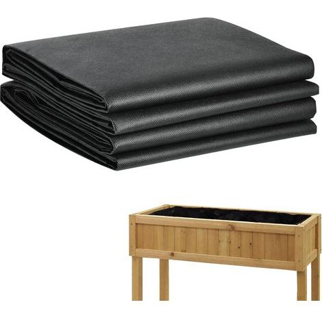 Set of 2 Garden Liners, Black Non-Woven Fabric, Durable and Drainage-Proof, for Outdoor Vegetable and Herb Planters (1/5)
