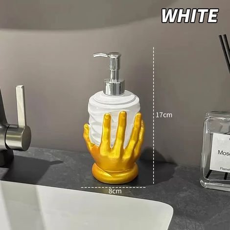 Flacons distributeurs de luxe (blancs) pour salle de bain, contenants rechargeables pour shampoing, gel douche et savon pour les mains, à usage domestique et commercial. (1/5)