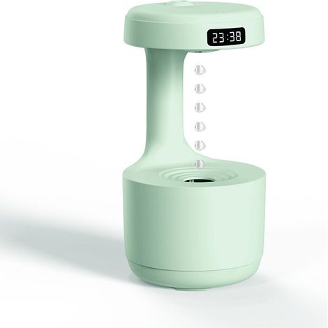Umidificatore a riflusso a goccia d'acqua – Alimentato tramite USB, umidificatore creativo per ufficio e casa con display a LED e protezione contro le interruzioni di corrente. - Crezuo (1/4)