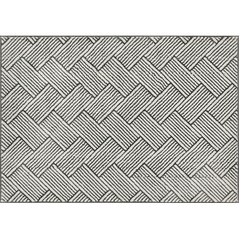 Wohnzimmerteppich 200 x 140 cm, Kurzflor, maschinenwaschbar, hypoallergen, für Wohnzimmer, Schlafzimmer und Büro. Grau (1/5)