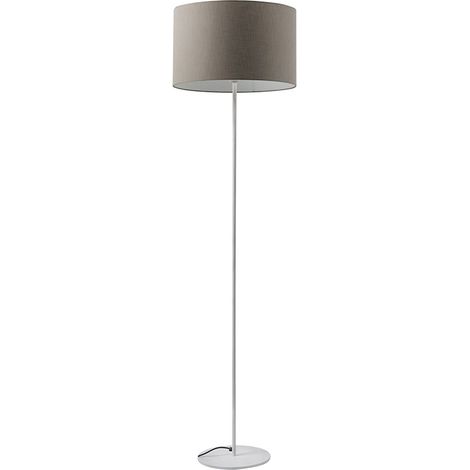 Vivien Piantana Bianca - Lampada da Terra con Paralume Cilindrico Tortora, Attacco E27, Potenza 75W, Grado IP20, Altezza 48cm - Rossini (1/5)