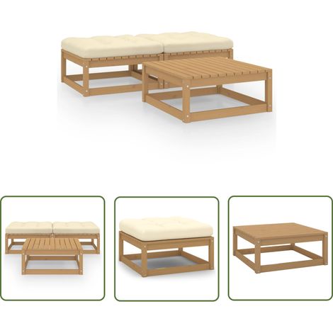 Salon de 3 pcs avec coussins Bois de pin massif (1/5)